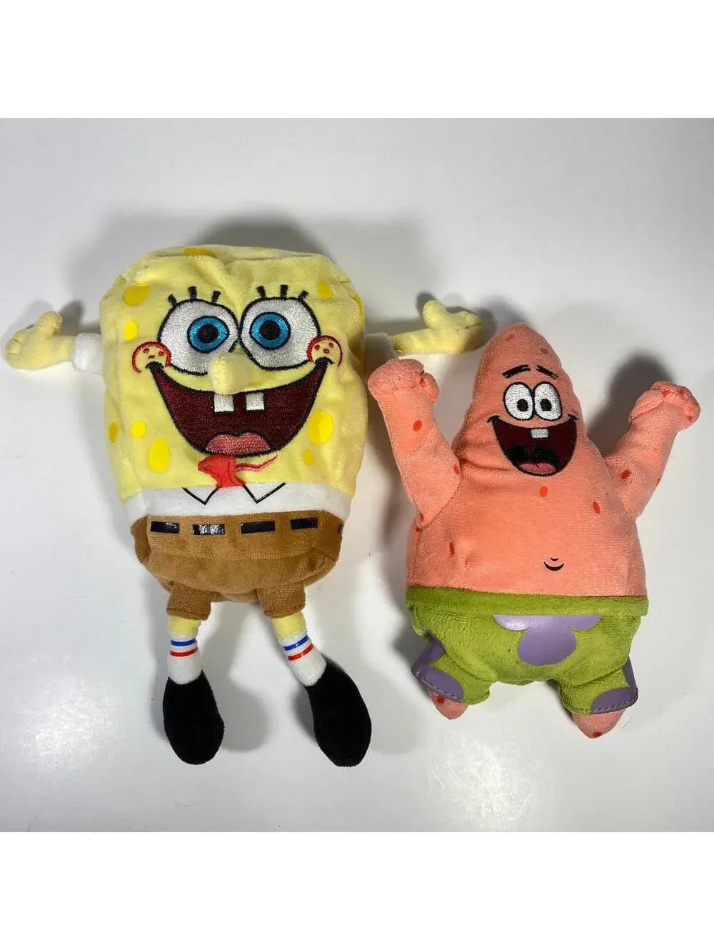 7-8” 2012 Ty Beanie Babies Nickelodeon SpongeBob SquarePants & Patrick Plush
